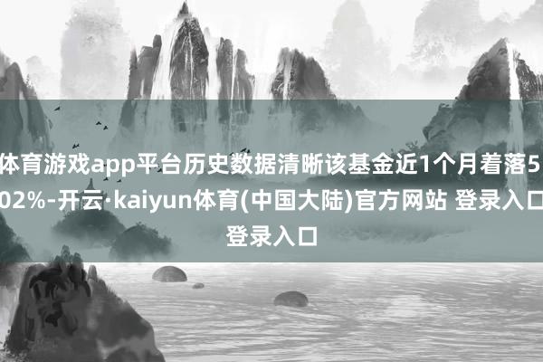 体育游戏app平台历史数据清晰该基金近1个月着落5.02%-开云·kaiyun体育(中国大陆)官方网站 登录入口