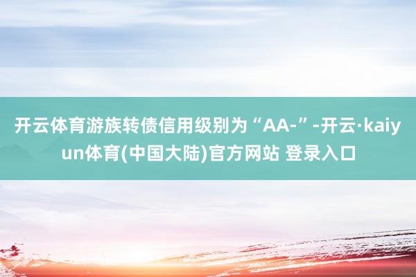 开云体育游族转债信用级别为“AA-”-开云·kaiyun体育(中国大陆)官方网站 登录入口