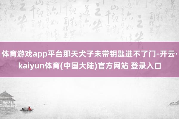 体育游戏app平台那天犬子未带钥匙进不了门-开云·kaiyun体育(中国大陆)官方网站 登录入口